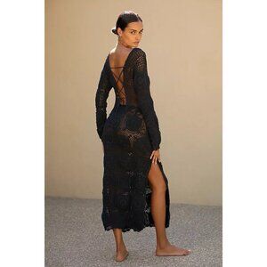 NWT Size XL -MAHILA Crochet COTTON Knit Midi Dress (Missing back lace up string)